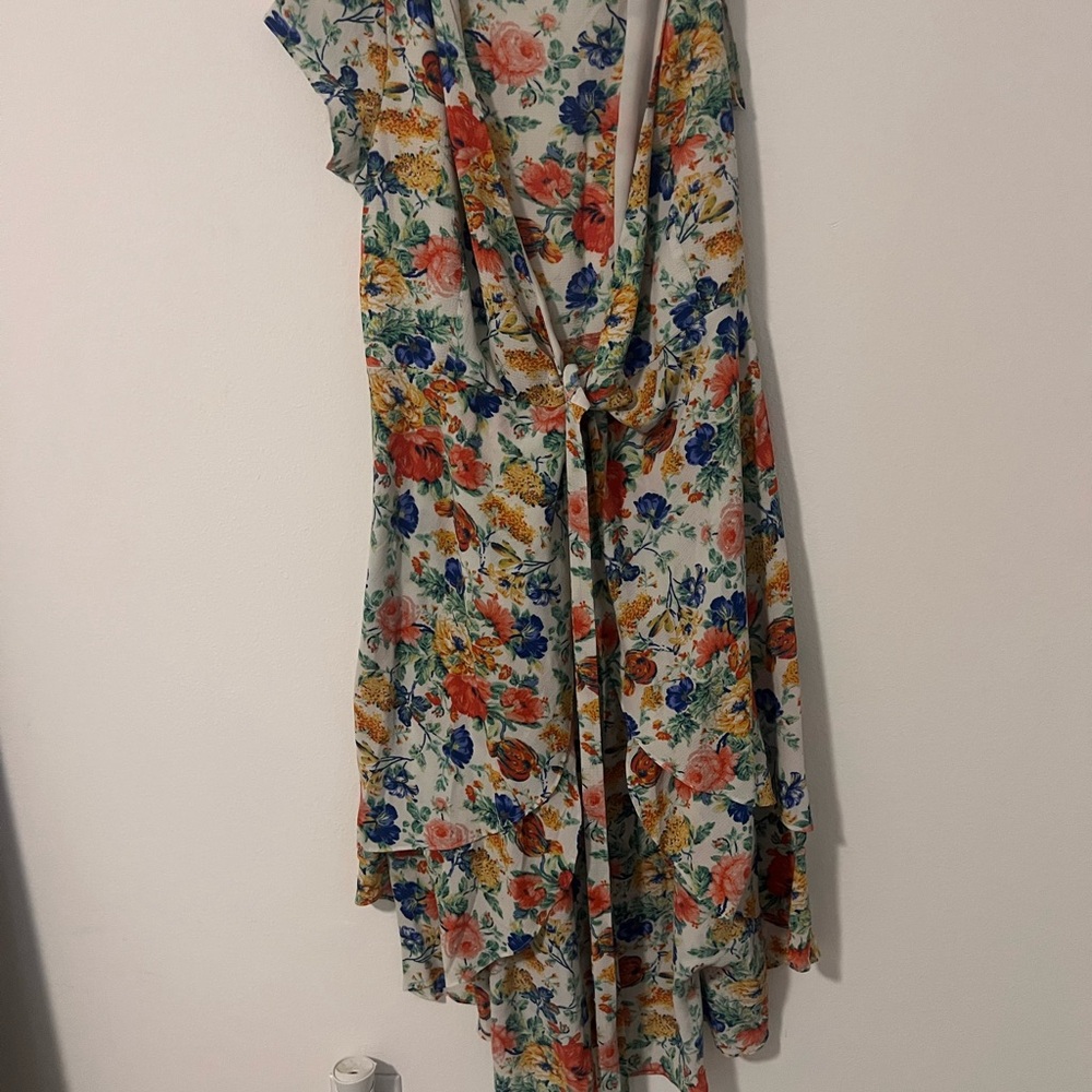 Wayf Asymmetrical Floral Dress - Multicolor
